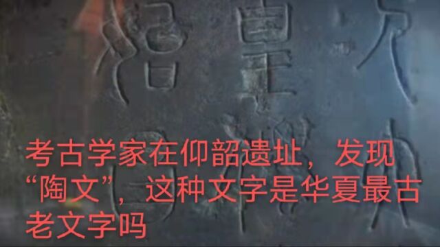 考古学家在仰韶遗址,发现“陶文”,这种文字是华夏最古老文字吗