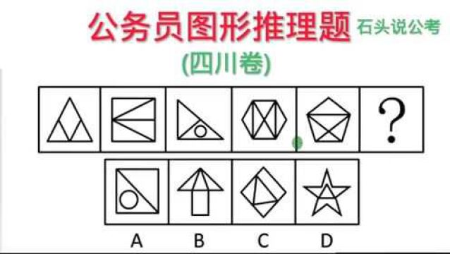 公考题:四川省公务员考试图形推理真题,综合考查是趋势,供参考复习