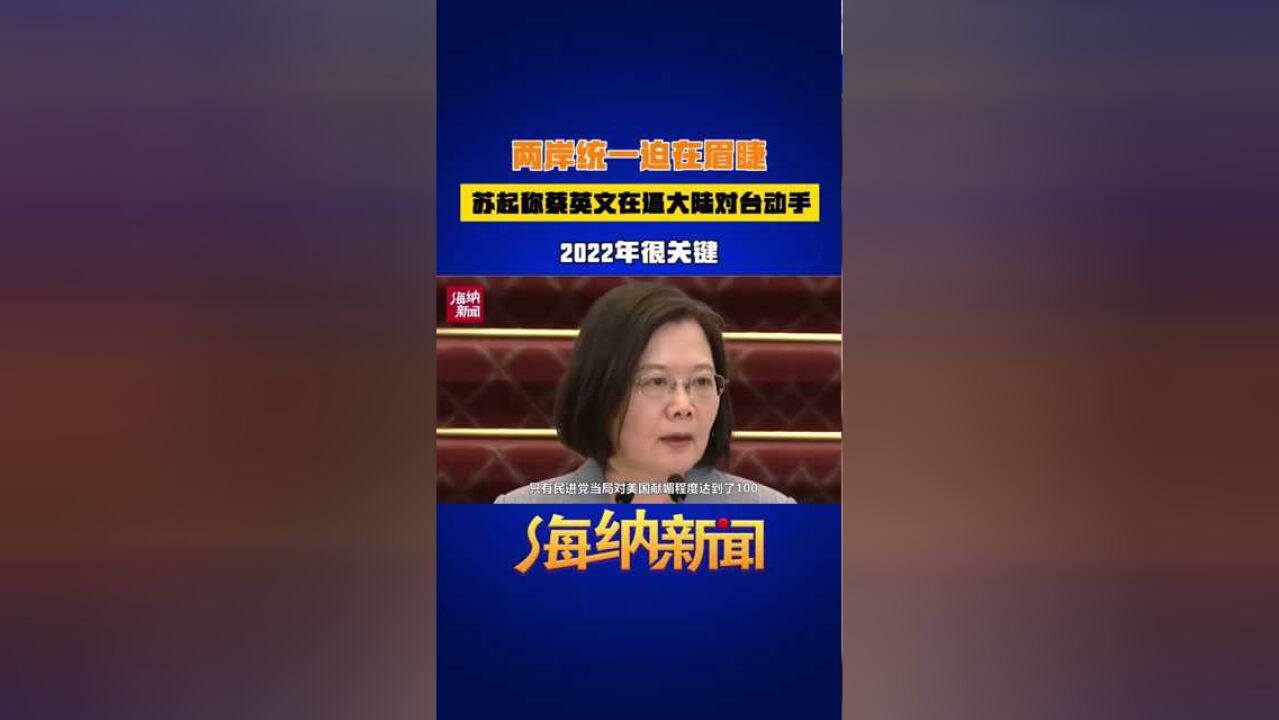 两岸统一迫在眉睫!苏起称蔡英文在逼大陆对台动手,2022年很关键