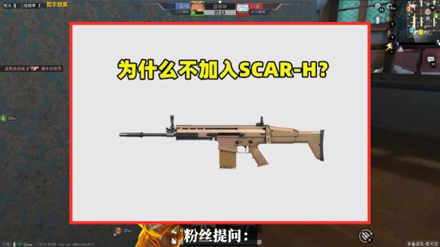 为什么不加入SCARH步枪?原因有2个,加入玩家也不喜欢