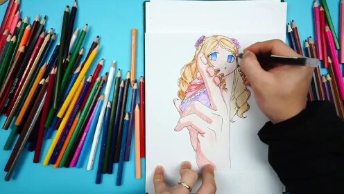 叶罗丽简笔画系列:精灵梦叶罗丽手绘,q版灵公主彩铅画_高清1080p在线