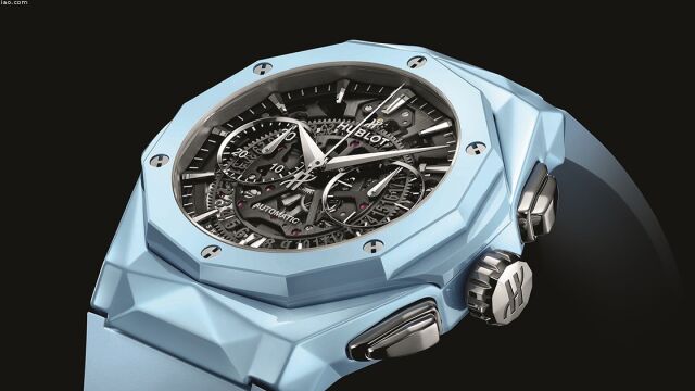 宇舶视频HUBLOT宇舶表推出全新 经典融合AERO镂空奥林斯基天蓝色陶瓷计时码表