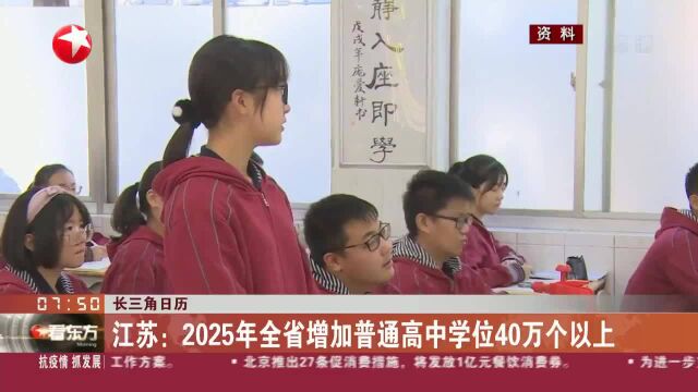 长三角日历 江苏:2025年全省增加普通高中学位40万个以上