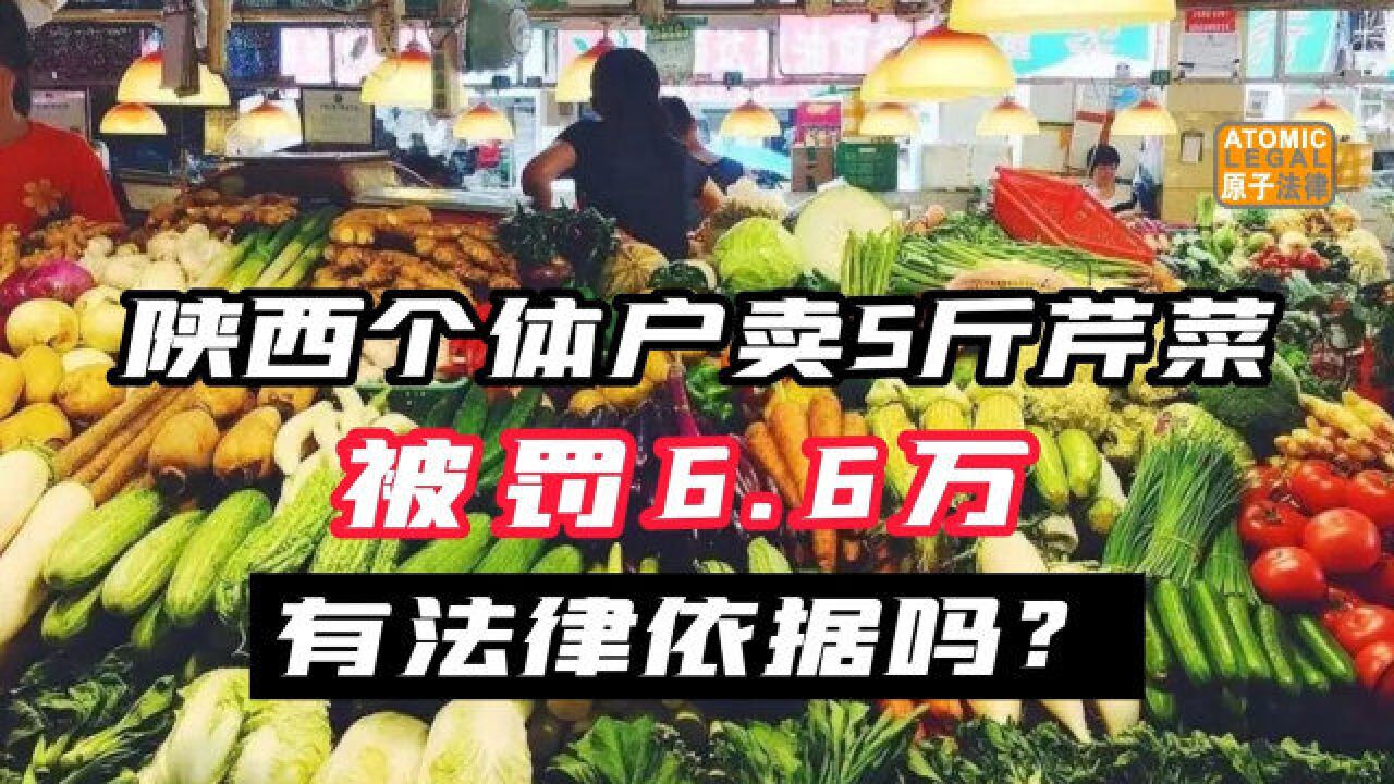 陕西个体户卖5斤芹菜被罚6.6万,有法律依据吗?