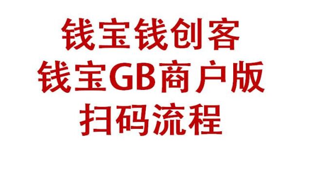 钱宝GB商户版扫码流程