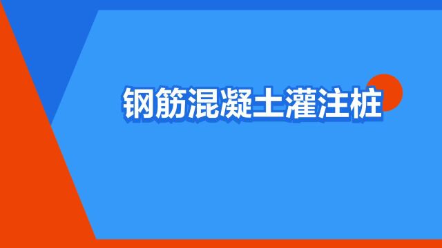 “钢筋混凝土灌注桩”是什么意思?