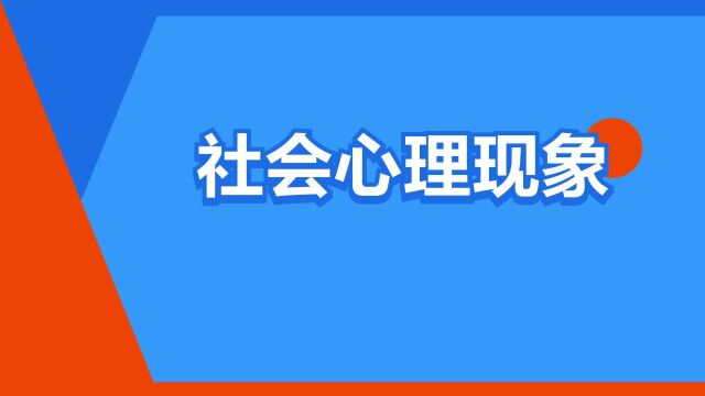 “社会心理现象”是什么意思?