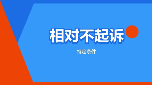 “相对不起诉”是什么意思?