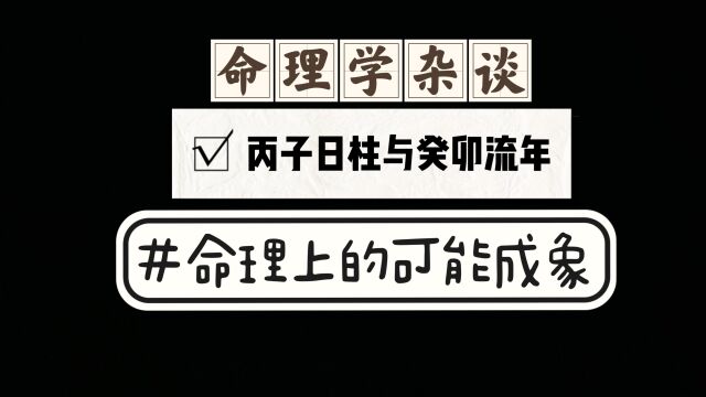 13丙子日柱与癸卯流年的命理学成象可能性参考,解读传承易学文化