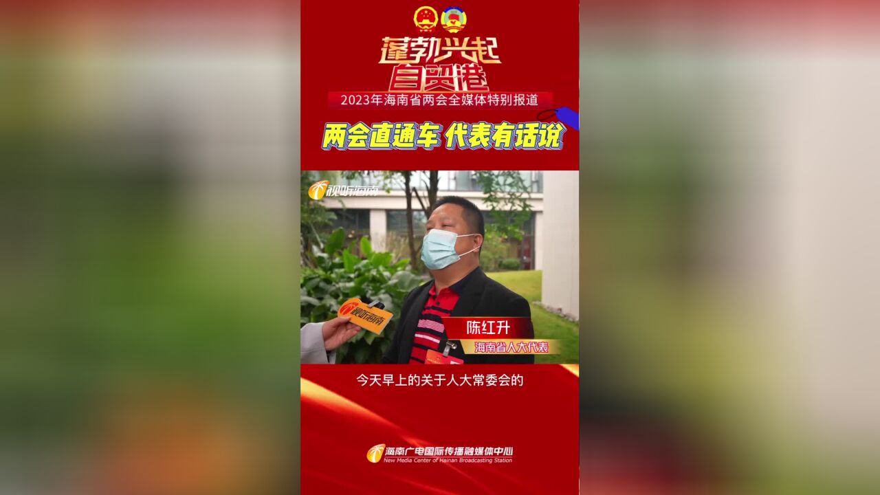 两会直通车 代表有话说 | 海南省第七届人民代表大会代表陈红升