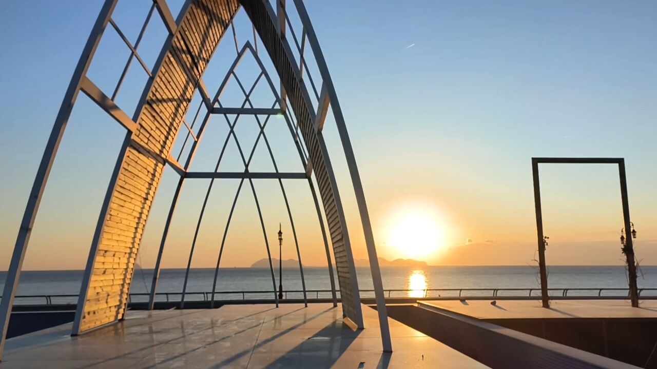 新年第一场日出,大连海之韵公园,海上日出好地方