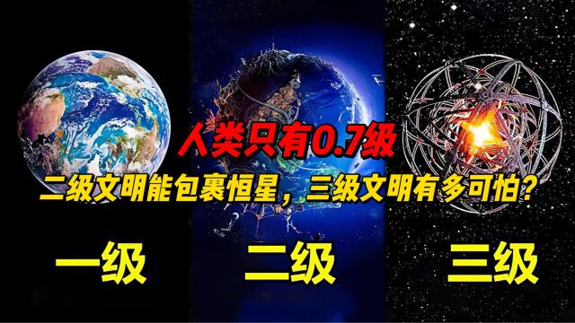 人类只有0.7级,二级文明能包裹恒星,三级文明有多可怕?