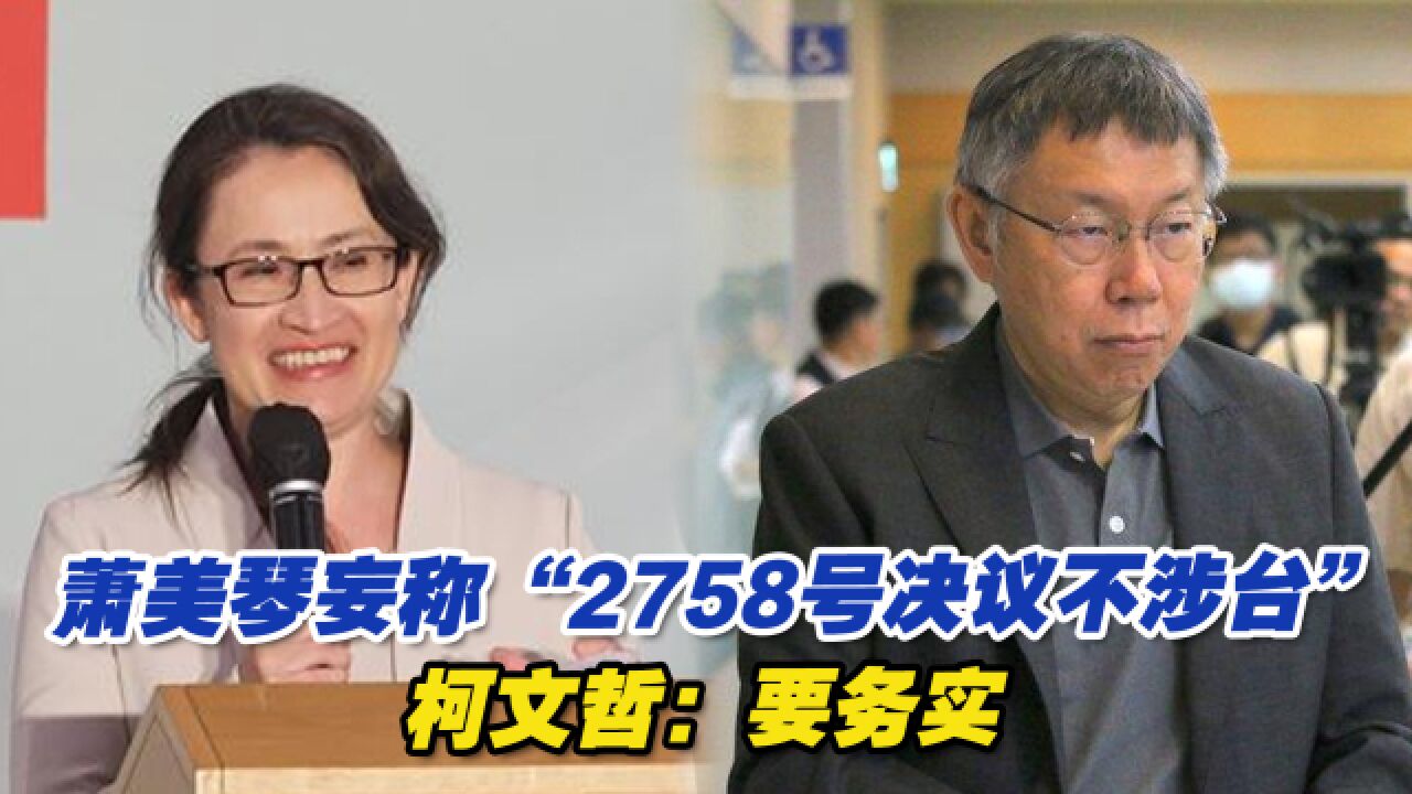 萧美琴妄称“2758号决议不涉台”,柯文哲:要务实