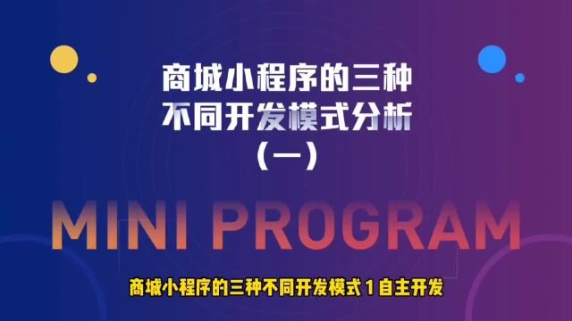 商业思维丨商城小程序的三种不同开发模式分析(一)