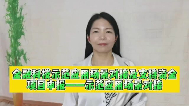 金融科技示范应用场景对接及支持资金项目申报—示范应用场景对接