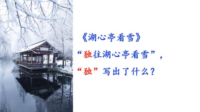 《湖心亭看雪》中的“独”的含义