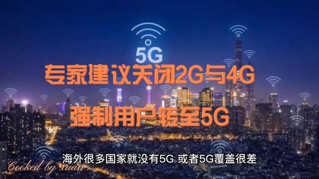 专家建议关闭2G、4G,强制用户转至5G