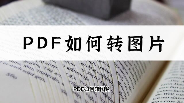 PDF如何转图片?教你一招简单方法