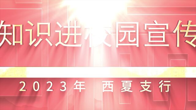 中国银行西夏支行2023年金融知识进校园宣传活动