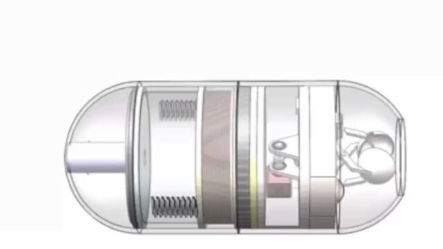 活检给药摄像一体化多功能胶囊机器人爆炸图