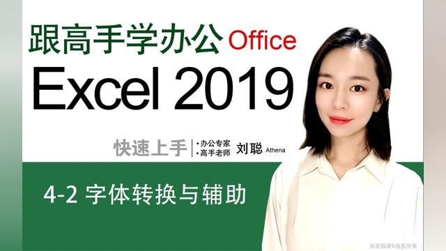 EXCEL 2019 从入门到精通 42 字体转换与辅助 #excel教程 #ppt教学 #word教程