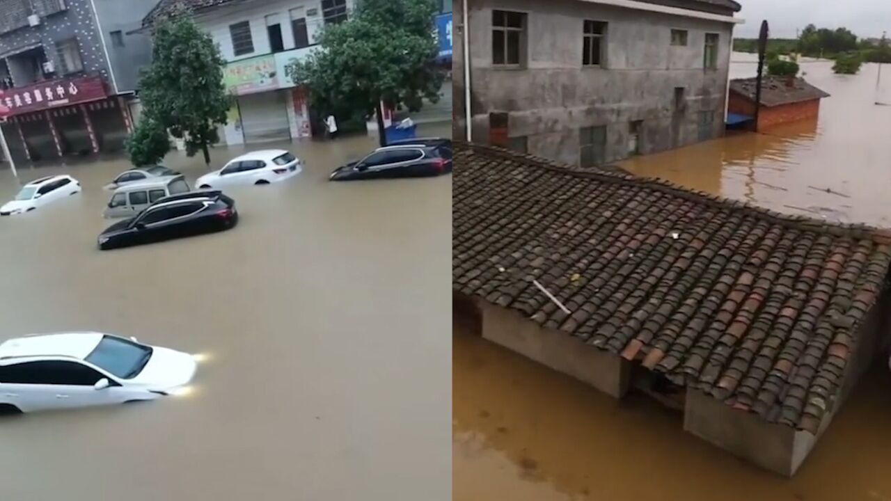 江西抚州多地遭遇暴雨 居民:一觉醒来积水1米5一楼全被淹没