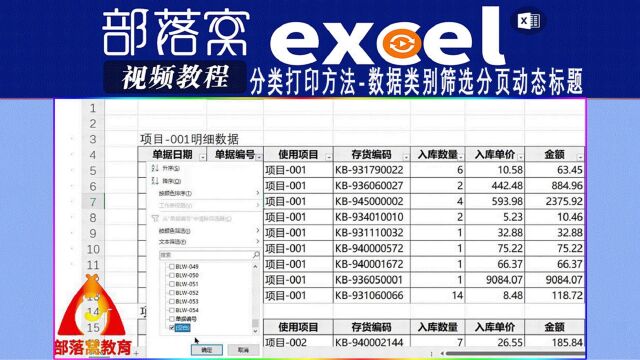 excel分类打印方法视频:数据类别筛选分页动态标题