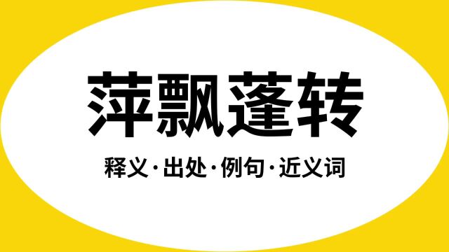 “萍飘蓬转”是什么意思?