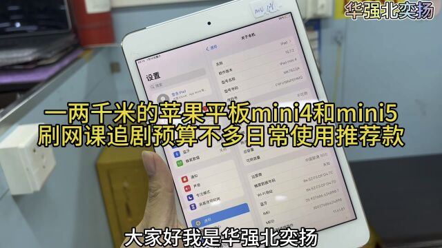 一两千米的苹果平板mini4和mini5,刷网课追剧预算不多日常使用推荐款