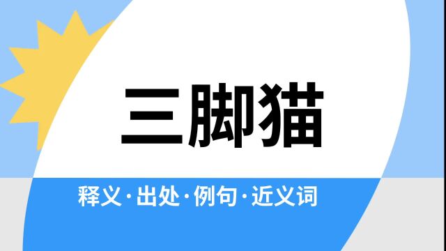 “三脚猫”是什么意思?