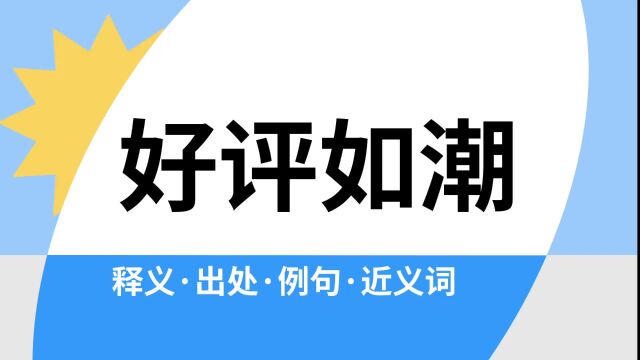 “好评如潮”是什么意思?