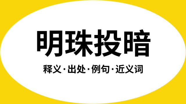 “明珠投暗”是什么意思?