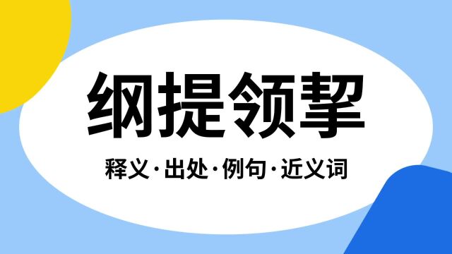 “纲提领挈”是什么意思?