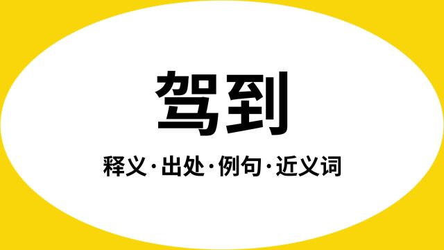 “驾到”是什么意思?