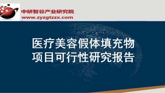 医疗美容假体填充物项目可行性研究报告