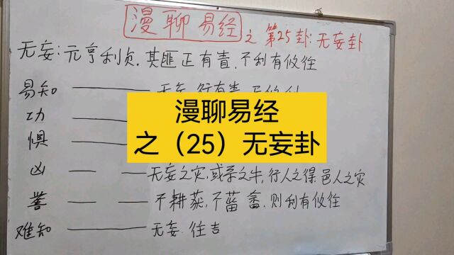 漫聊易经之(25)无妄卦