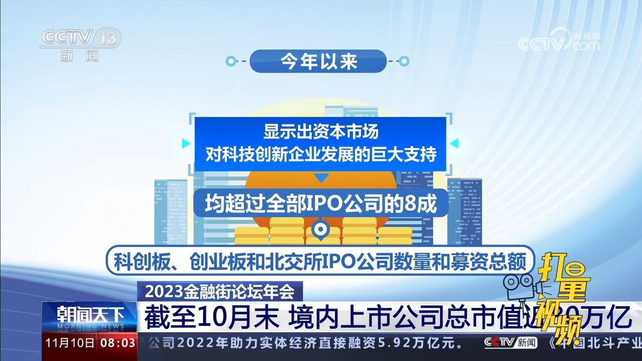 2023金融街论坛年会:截至10月末,境内上市公司总市值近80万亿