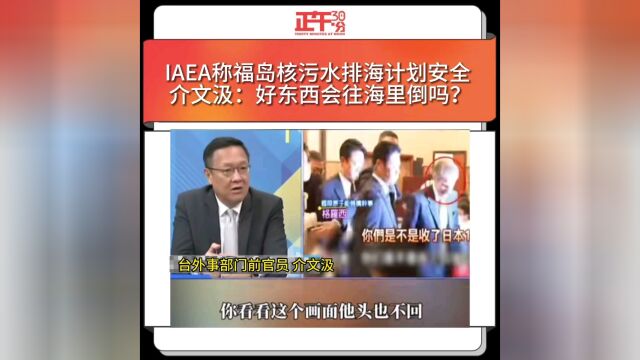 IAEA称福岛核污水排海计划安全 介文汲:好东西会往海里倒吗?