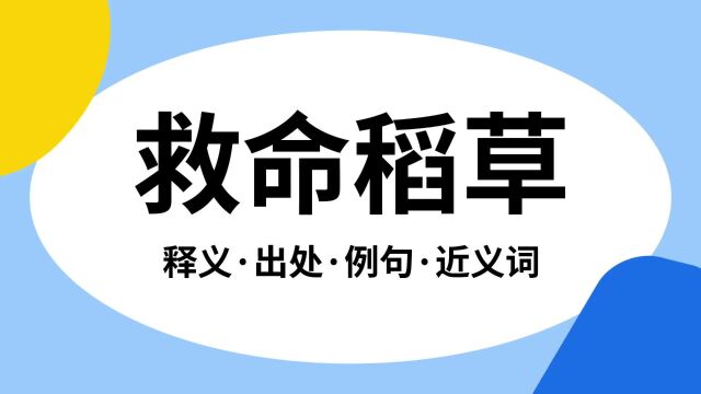 “救命稻草”是什么意思?