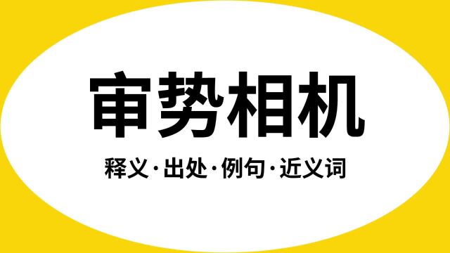 “审势相机”是什么意思?