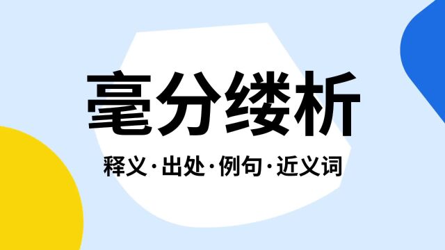 “毫分缕析”是什么意思?