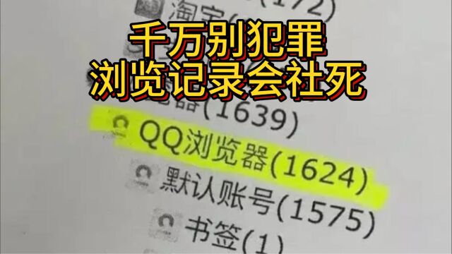 犯罪嫌疑人浏览记录被曝光,网友感叹浏览记录恢复可怕