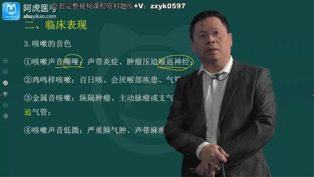 2024年阿虎医考消化内科学主治医师中级考试视频培训历年真题复习资料笔试题库完整课程咳嗽与咳痰