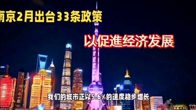 江苏南京出台二十三条政策,以促进国民经济的发展.