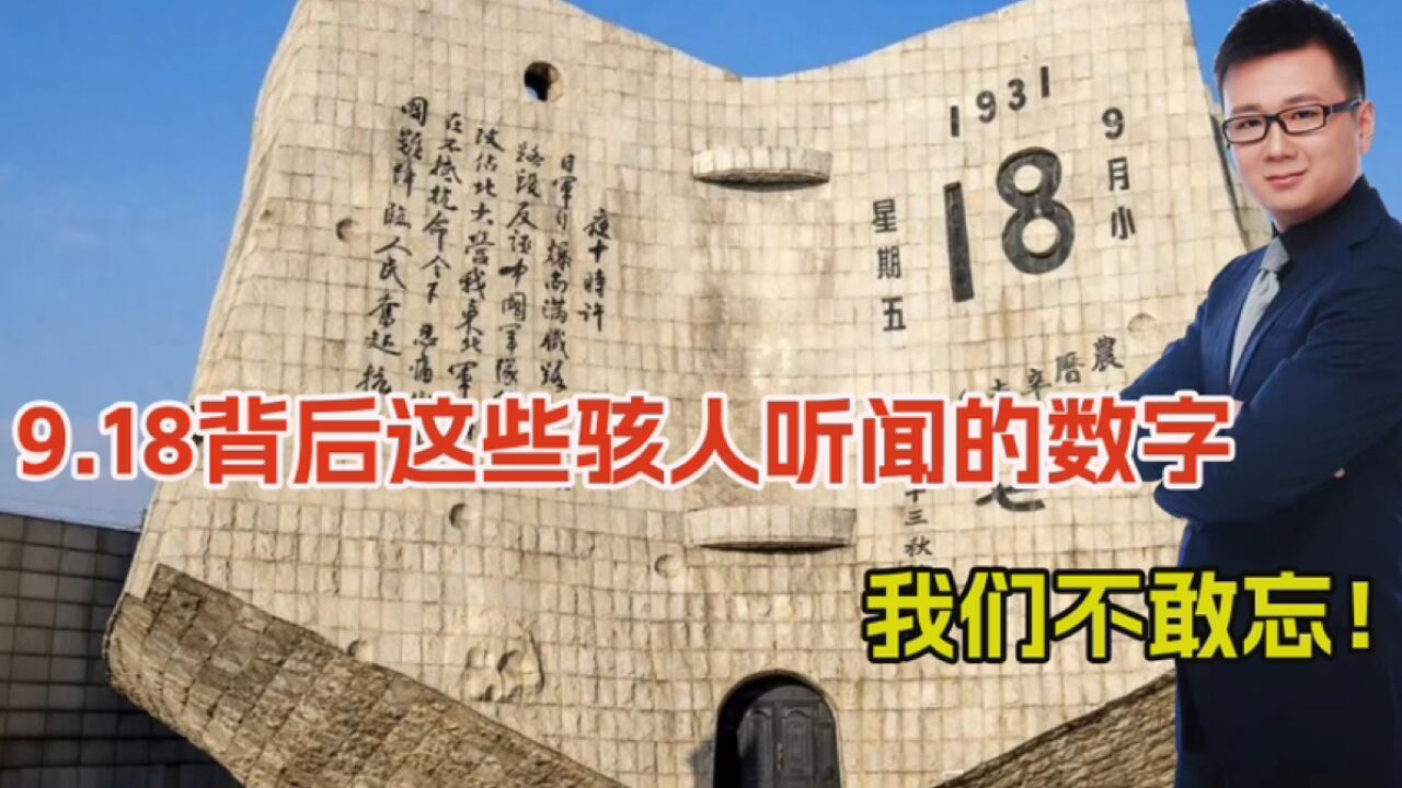 九一八这个日子不能忘!背后这些骇人听闻的数字,更不敢忘