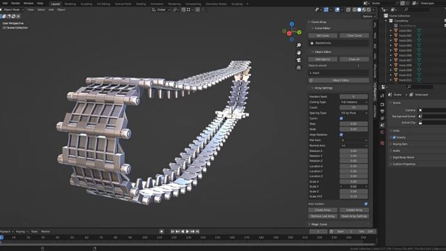 【Blender插件】 Magic Curve Array 4.03魔力曲线路径阵列Curvearray