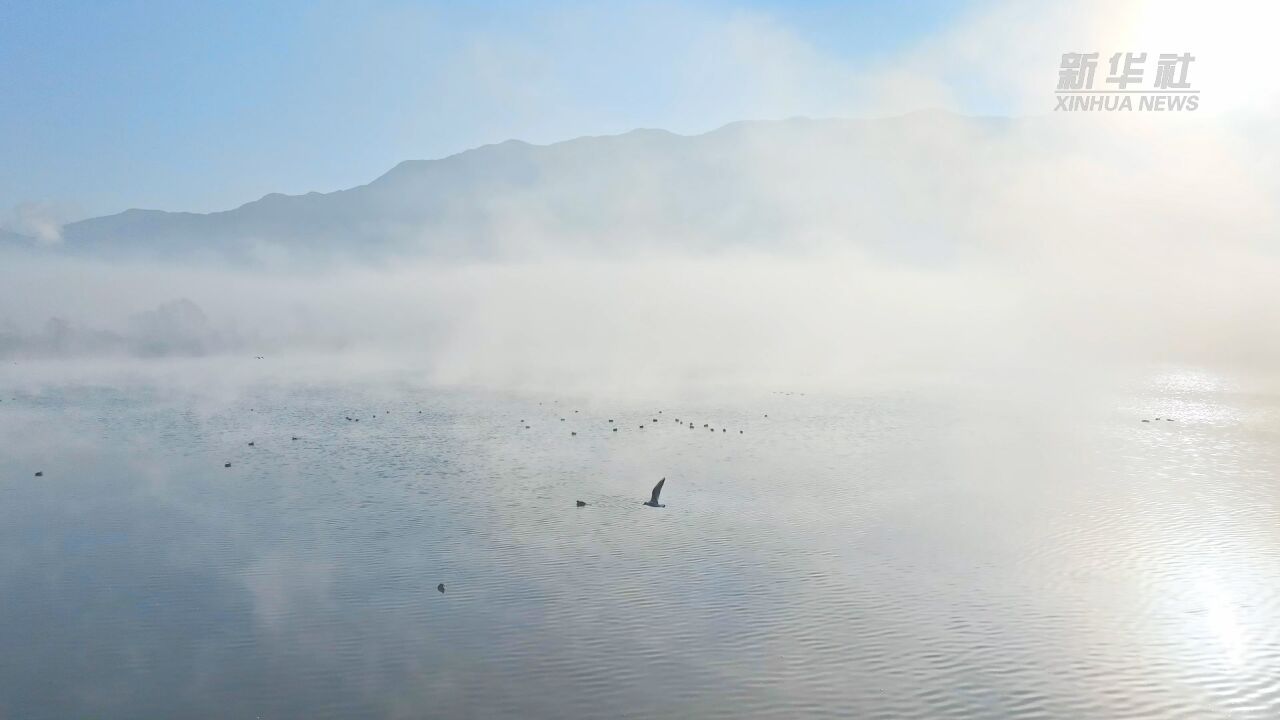 千城胜景|云南宣威:冬日的月牙湖畔 赴一场静谧之约