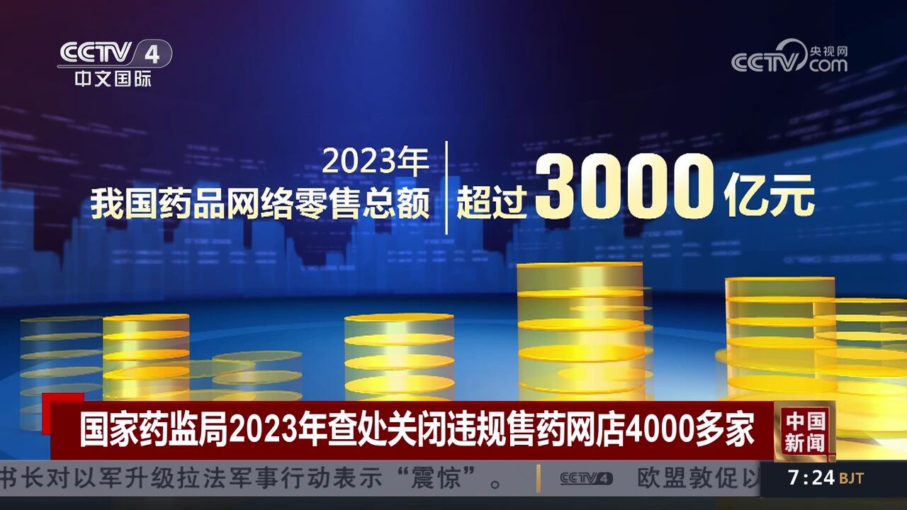 国家药监局2023年查处关闭违规售药网店4000多家