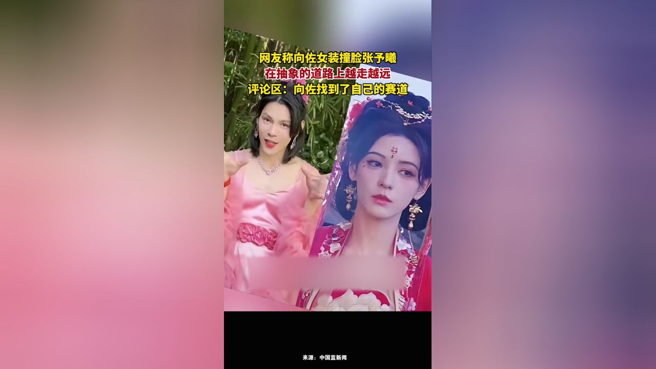 网友称向佐女装撞脸张予曦,在抽象的道路上越走越远