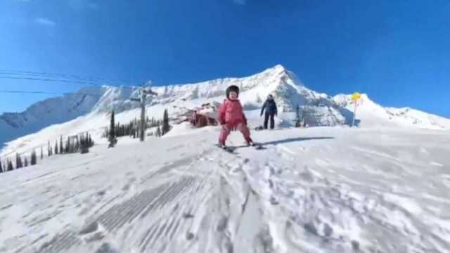 这也太强了吧!刚刚两岁就开始滑雪的宝宝 小表情奶酷奶酷的